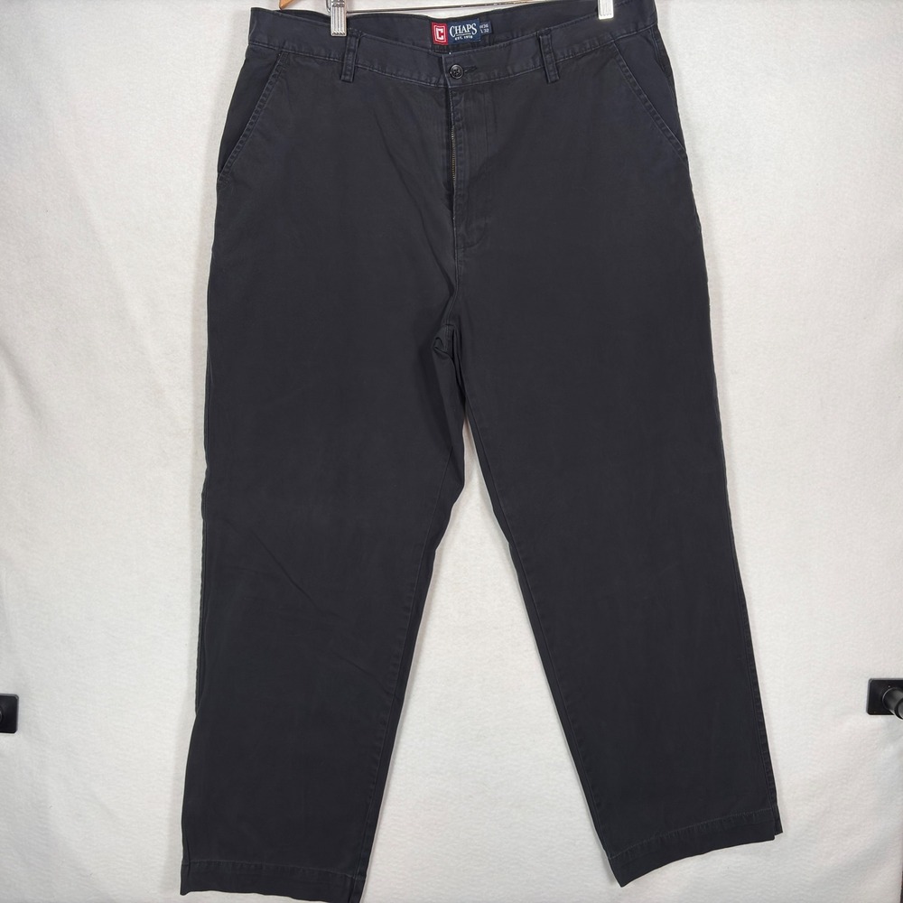Chaps Mens Blue Cotton Chino Pants Straight Leg W36 L30 90's Y2K